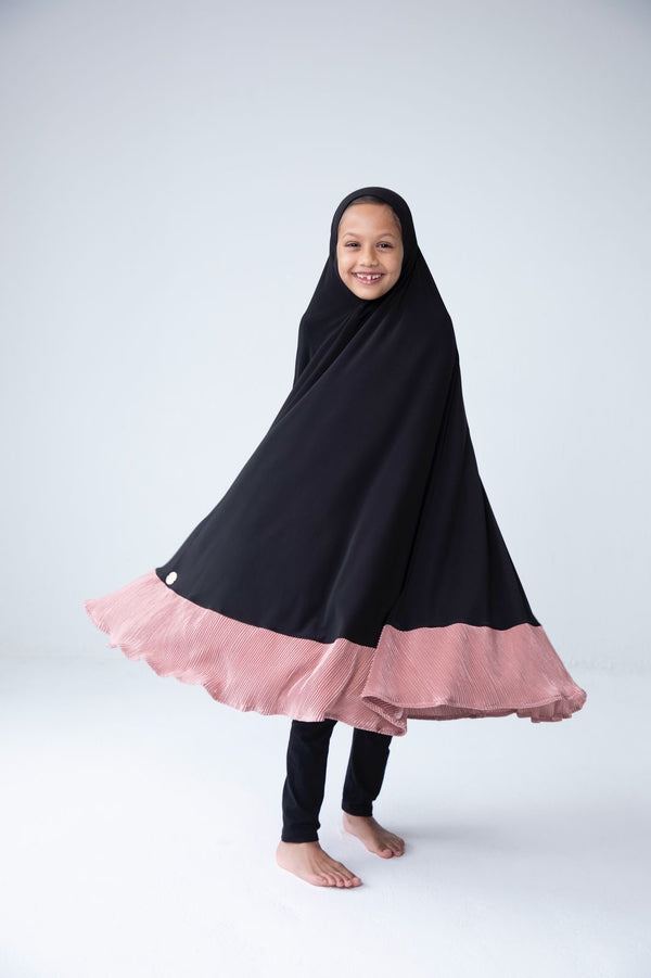 Pink Plisse Kids Burqa