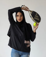 Raha Scarf Black With Nude Edging