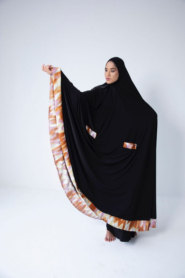 Plisse Ankle Length Burka - Orange Orchard