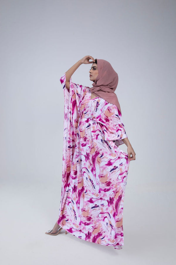 Abstract Pink  Kaftan