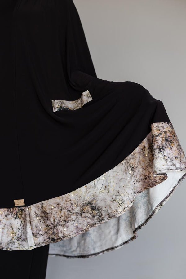 Satin black Burqa