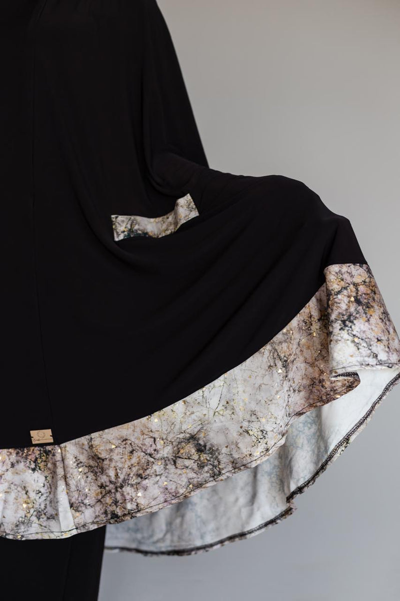 Satin black Burqa