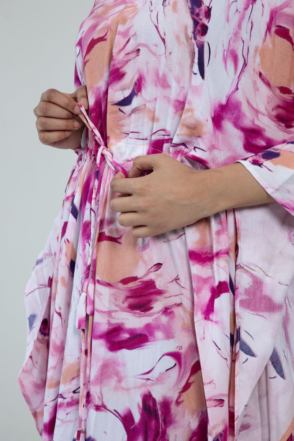 Abstract Pink  Kaftan