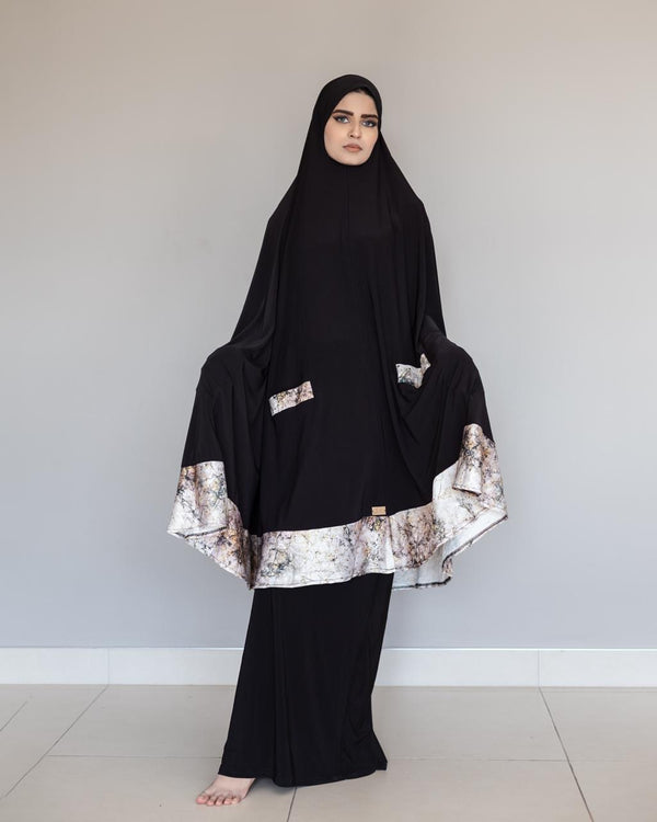 Satin black Burqa