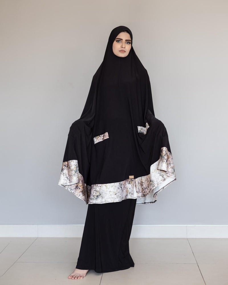 Satin black Burqa