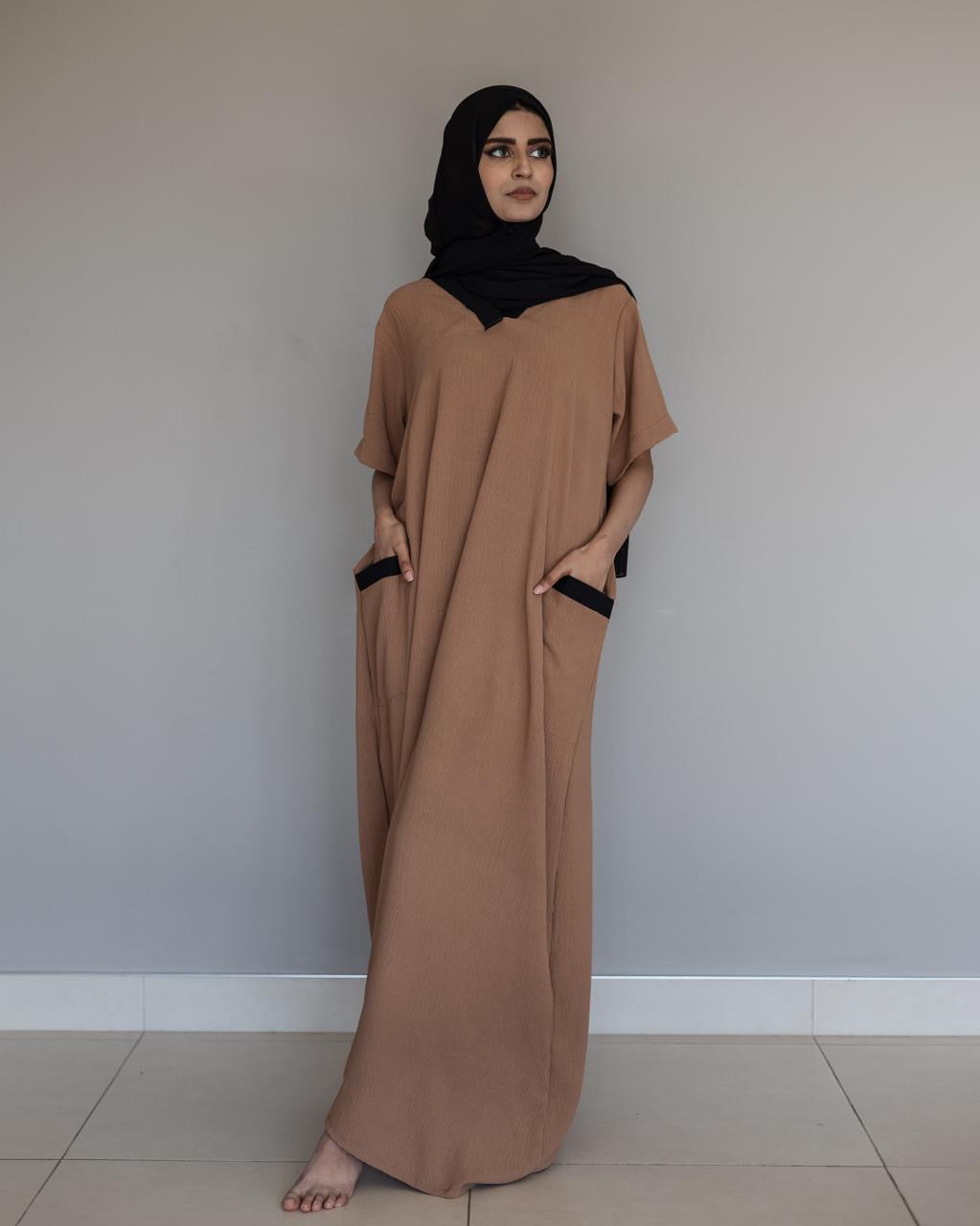 En Robe Collection Nude and black Kaftan – Enrobe Collection
