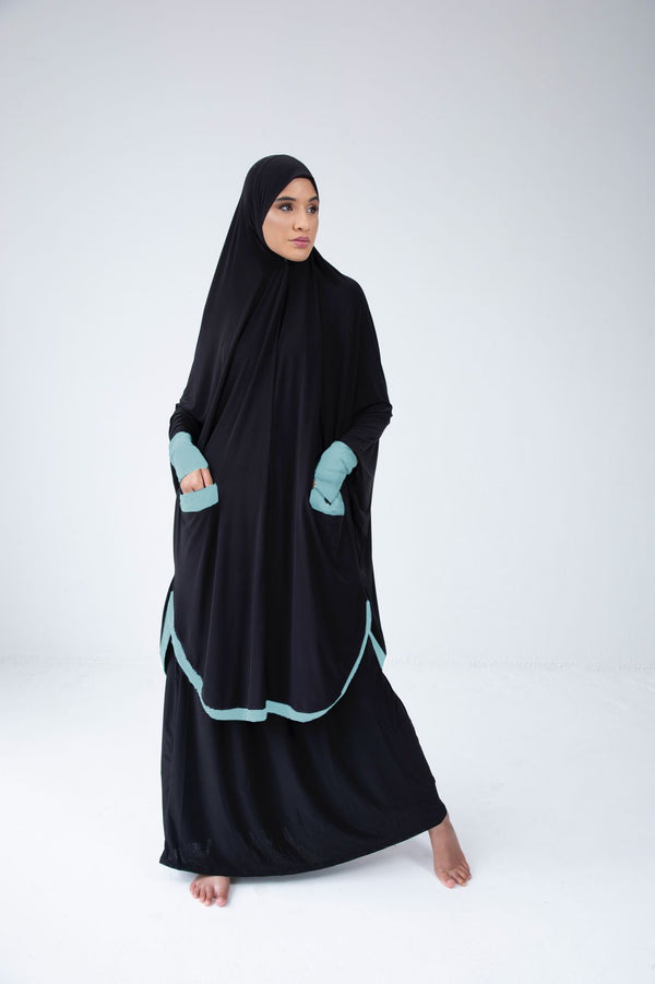 Sleeve Burka Black With Mint Contrast