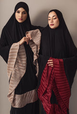 Knee length Rose plissé burqa
