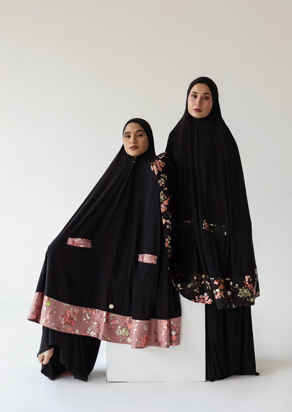 Mallow Bloom Knee length burka(pink)