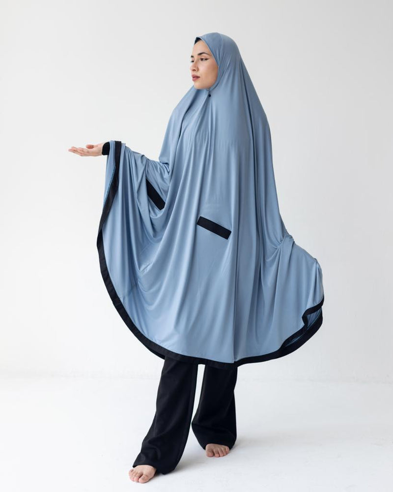 En Robe Collection Knee Length Burka Sky Blue – Enrobe Collection