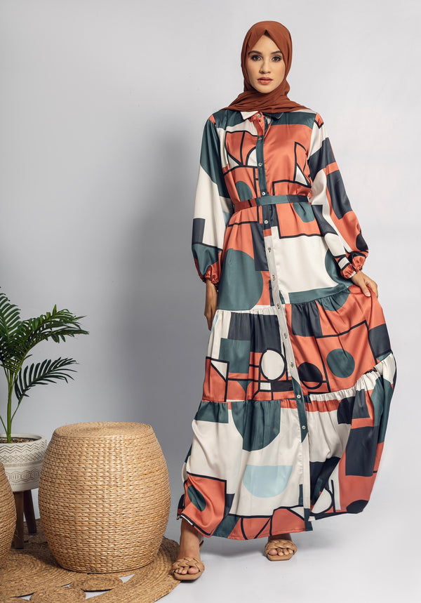 Pumpkin Spice Tiered Dress