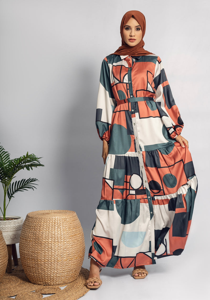 Pumpkin Spice Tiered Dress